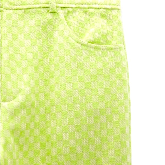 NWOT Zara lime green gingham pants! - Picture 2 of 3